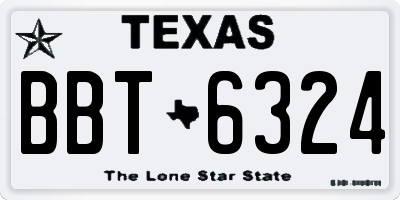 TX license plate BBT6324