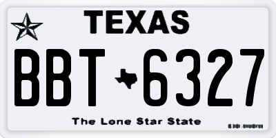 TX license plate BBT6327