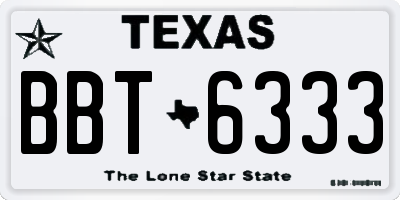 TX license plate BBT6333
