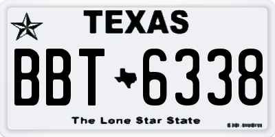 TX license plate BBT6338