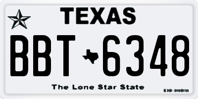 TX license plate BBT6348