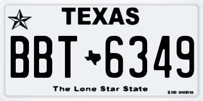 TX license plate BBT6349