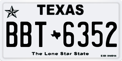 TX license plate BBT6352