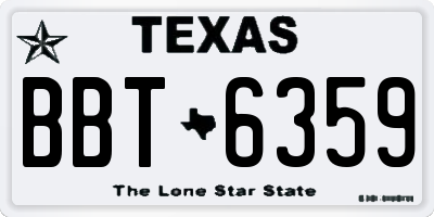 TX license plate BBT6359