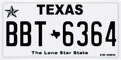 TX license plate BBT6364