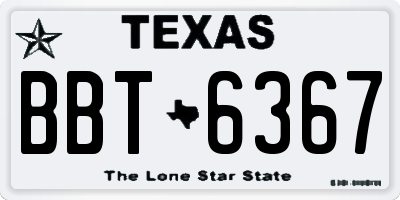 TX license plate BBT6367