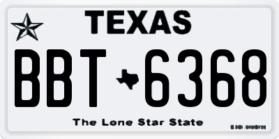 TX license plate BBT6368