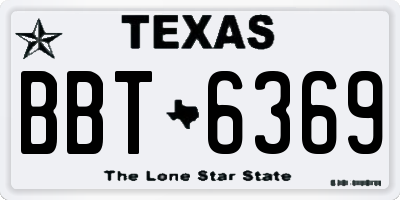 TX license plate BBT6369