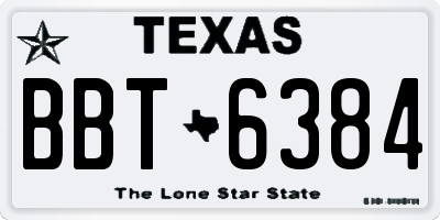 TX license plate BBT6384