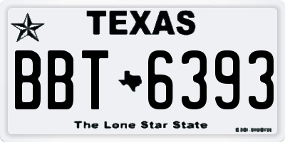 TX license plate BBT6393