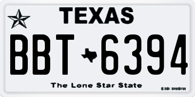 TX license plate BBT6394