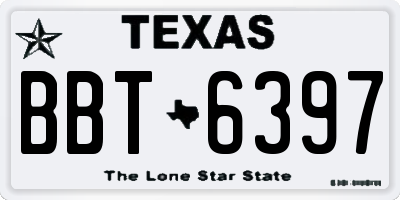 TX license plate BBT6397