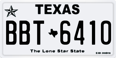 TX license plate BBT6410