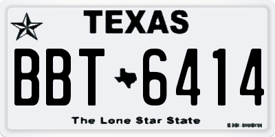 TX license plate BBT6414