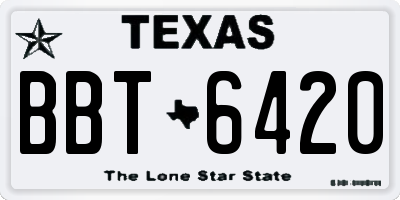 TX license plate BBT6420