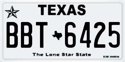 TX license plate BBT6425