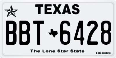 TX license plate BBT6428