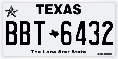 TX license plate BBT6432