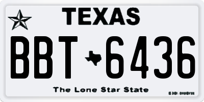 TX license plate BBT6436