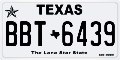 TX license plate BBT6439