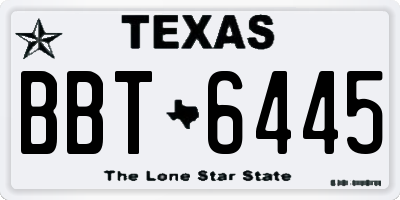 TX license plate BBT6445