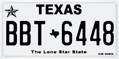 TX license plate BBT6448