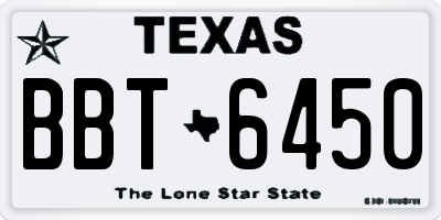 TX license plate BBT6450