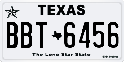 TX license plate BBT6456