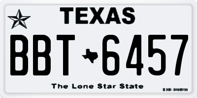 TX license plate BBT6457