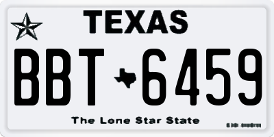 TX license plate BBT6459