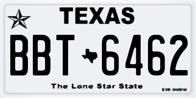 TX license plate BBT6462