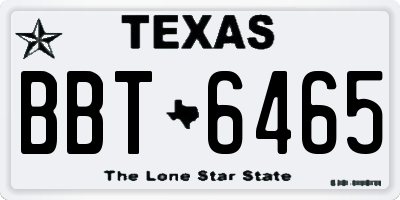 TX license plate BBT6465