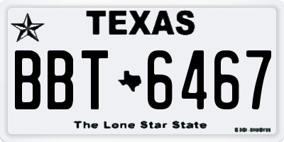 TX license plate BBT6467