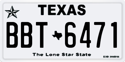 TX license plate BBT6471