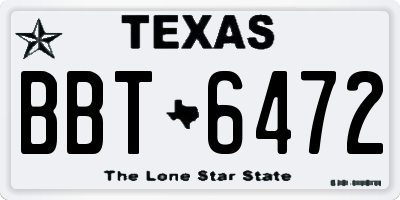 TX license plate BBT6472