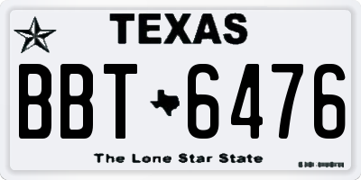 TX license plate BBT6476