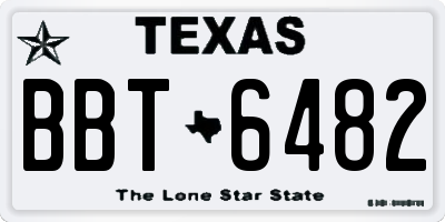 TX license plate BBT6482