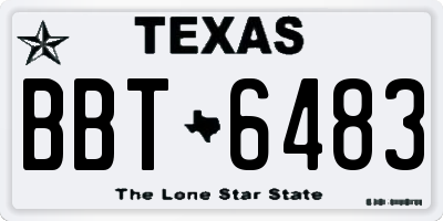 TX license plate BBT6483