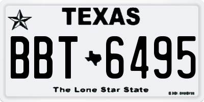 TX license plate BBT6495