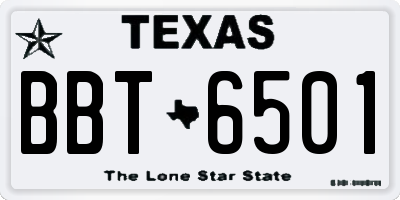 TX license plate BBT6501