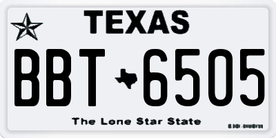 TX license plate BBT6505