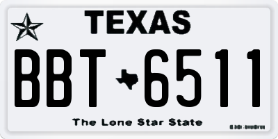 TX license plate BBT6511