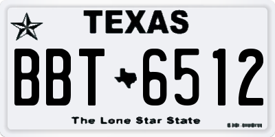 TX license plate BBT6512