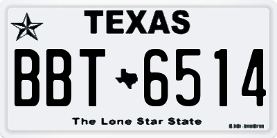 TX license plate BBT6514