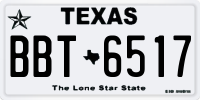 TX license plate BBT6517