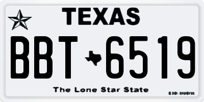 TX license plate BBT6519