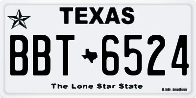 TX license plate BBT6524