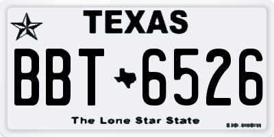 TX license plate BBT6526