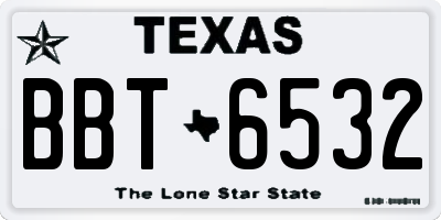 TX license plate BBT6532