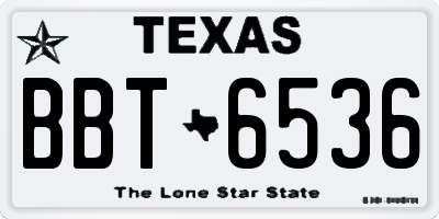 TX license plate BBT6536